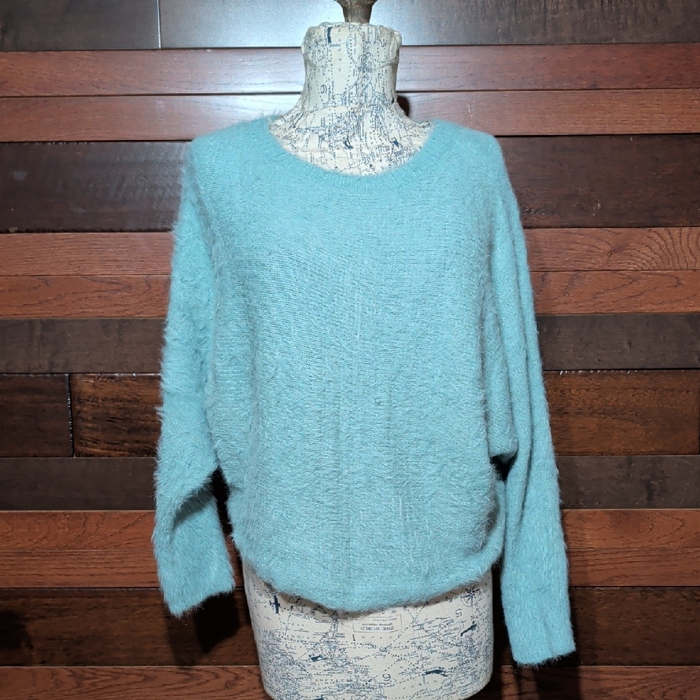 Wearing Your Heart On Your Sleeve Women's Soft Blue Sweater